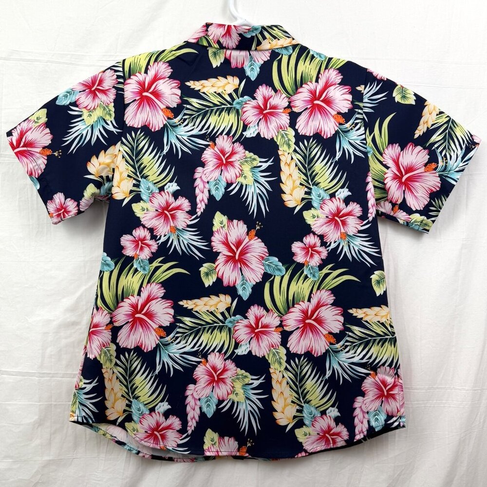 Hawaiian Aloha Short Sleeve Button Up Shirt Women M MYHALF - Picture 2 of 6